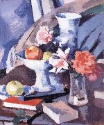 Samuel John Peploe Still Life Roses and Book Norge oil painting reproduction